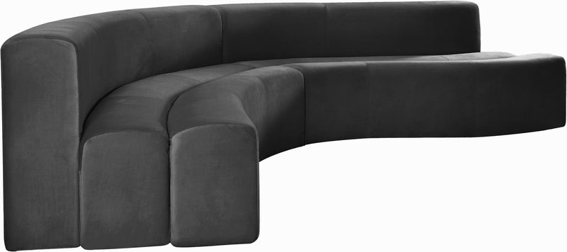 Curl Grey Velvet 2pc. Sectional image