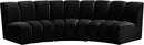 Infinity Black Velvet 3pc. Modular Sectional image