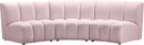 Infinity Pink Velvet 3pc. Modular Sectional image