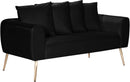 Quinn Black Velvet Loveseat image