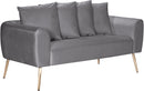 Quinn Grey Velvet Loveseat image