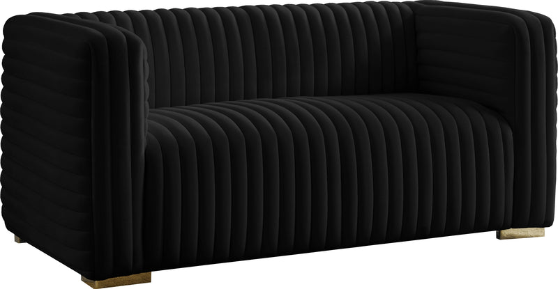 Ravish Black Velvet Loveseat image