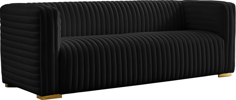 Ravish Black Velvet Sofa image