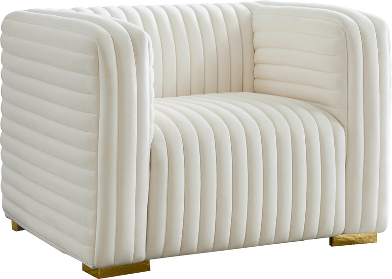 Ravish Cream Velvet Chair image