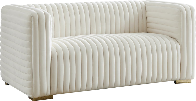 Ravish Cream Velvet Loveseat image