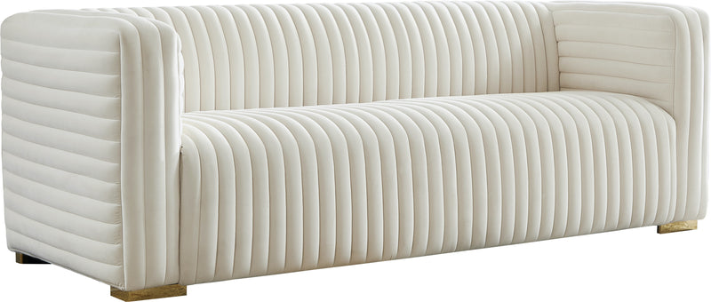 Ravish Cream Velvet Sofa image