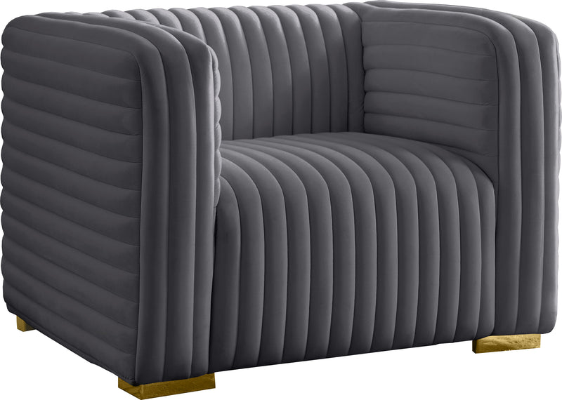 Ravish Grey Velvet Chair image