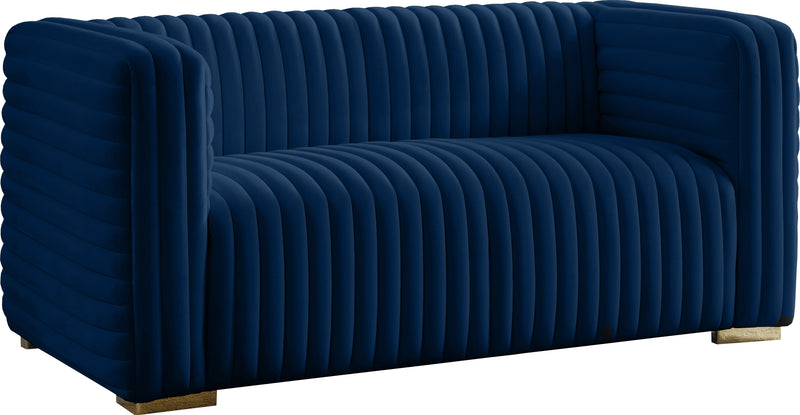 Ravish Navy Velvet Loveseat image