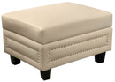 Ferrara Beige Faux Leather Storage Ottoman image