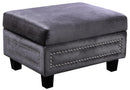 Ferrara Grey Velvet Storage Ottoman image