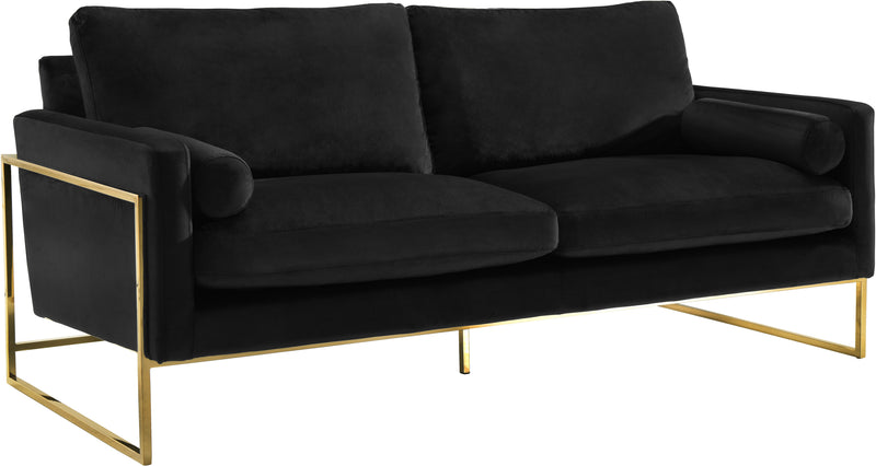 Mila Black Velvet Sofa image