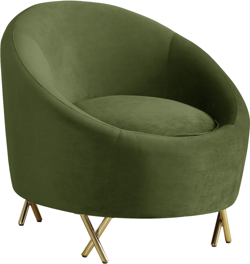 Serpentine Olive Velvet Chair image