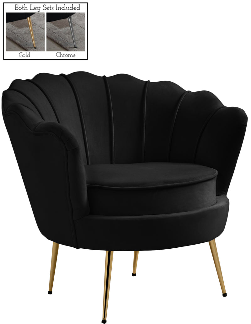 Gardenia Black Velvet Chair image