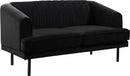 Rory Black Velvet Loveseat image