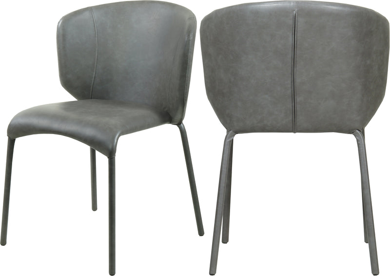 Drew Grey Faux Leather Dining Chair image