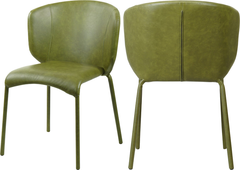 Drew Olive Green Faux Leather Dining Chair image