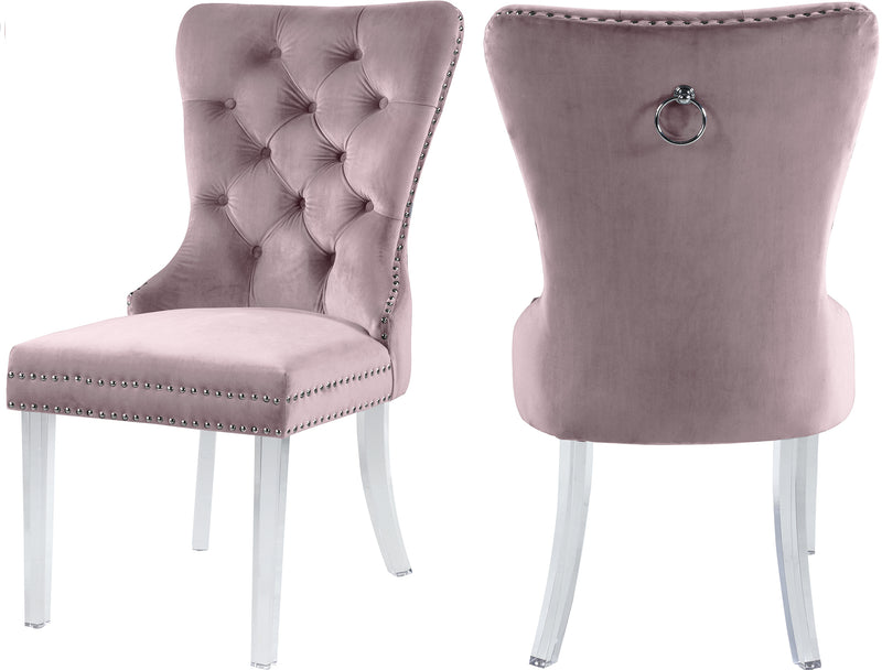 Miley Pink Velvet Dining Chair image