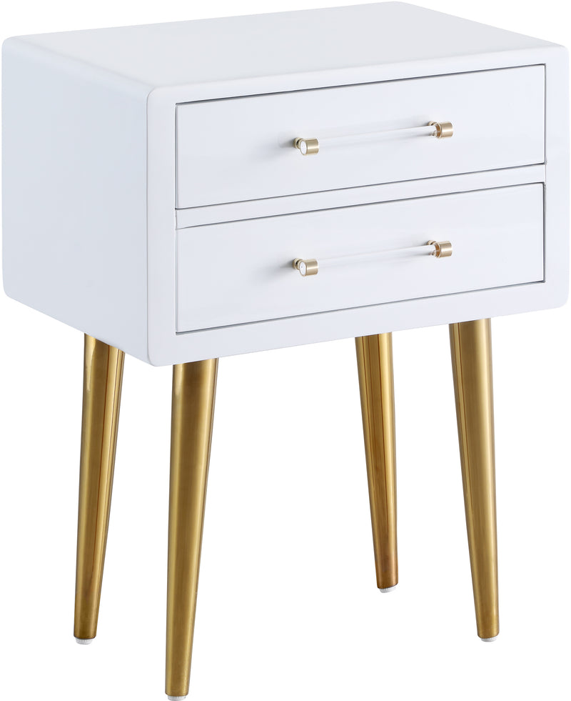 Zane White Laquer with Gold Side Table image