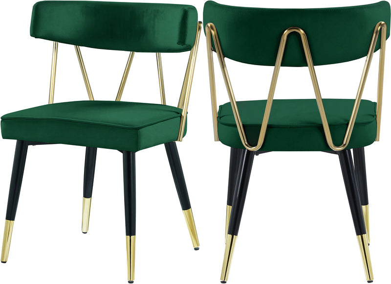 Rheingold Green Velvet Dining Chair image