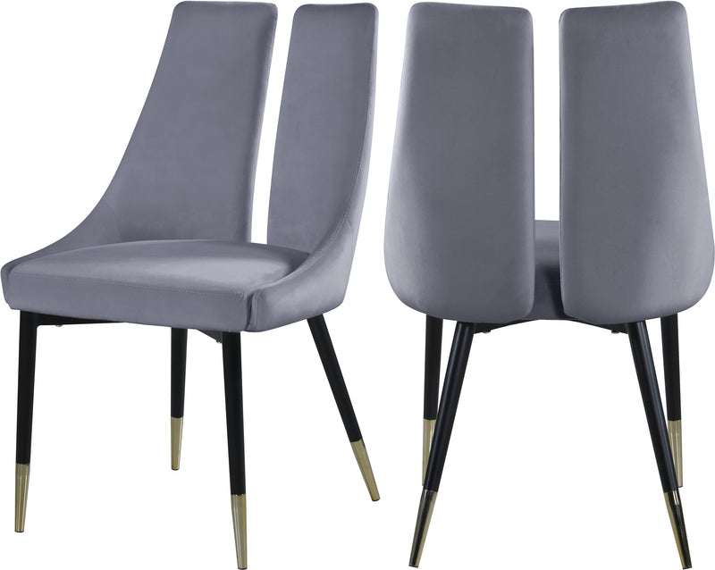 Sleek Grey Velvet Dining Chair image