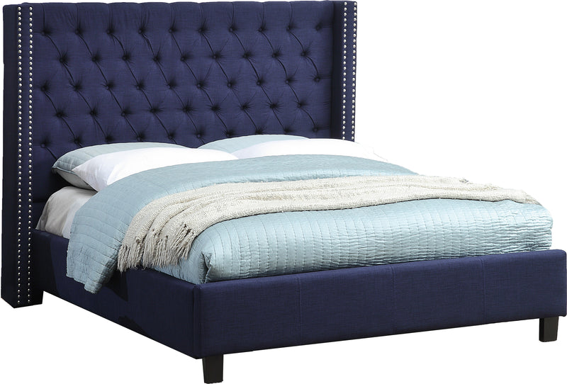 Ashton Navy Linen Queen Bed image