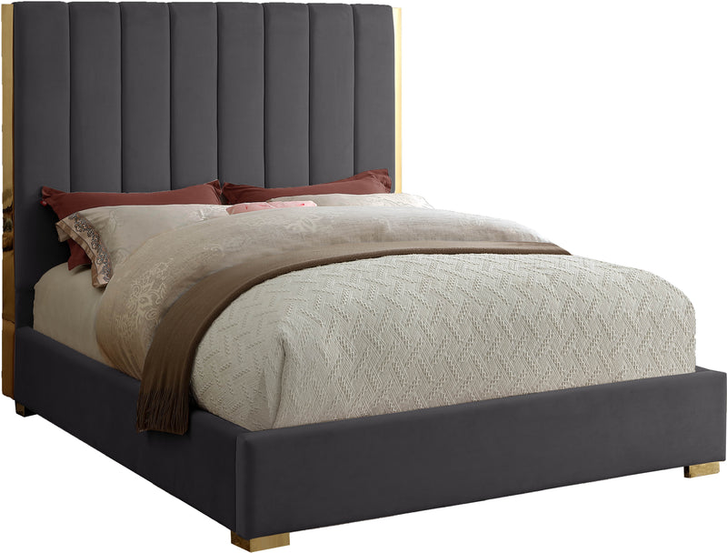 Becca Grey Velvet Full Bed image