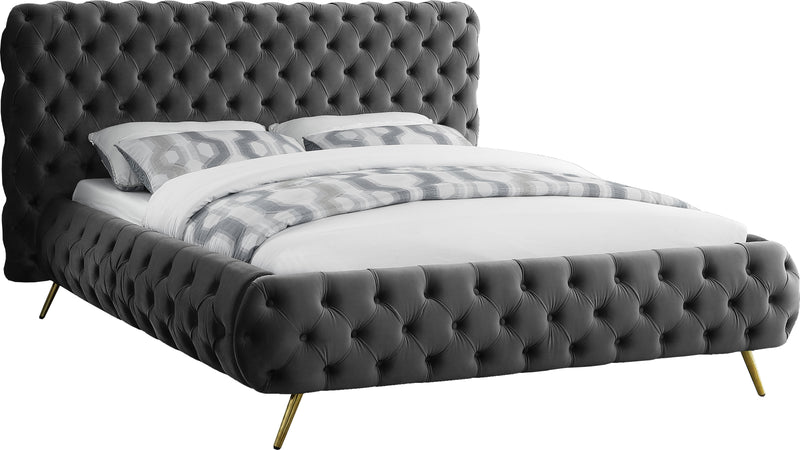 Delano Grey Velvet Queen Bed image