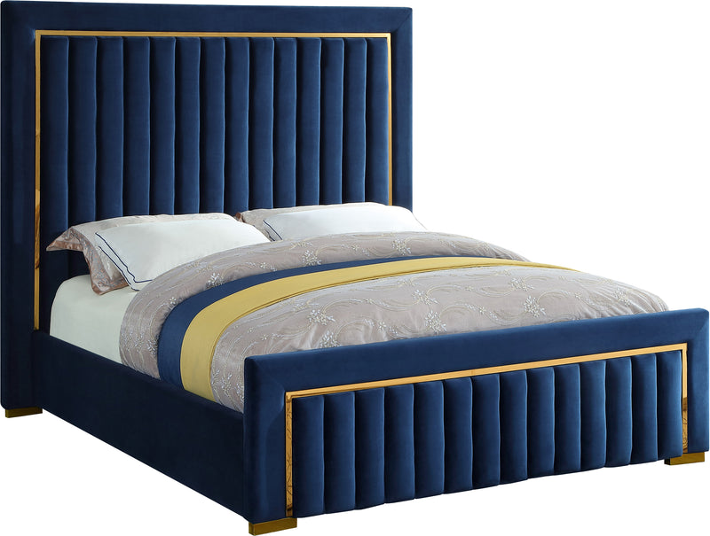 Dolce Navy Velvet King Bed (3 Boxes) image