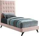 Elly Pink Velvet Twin Bed image