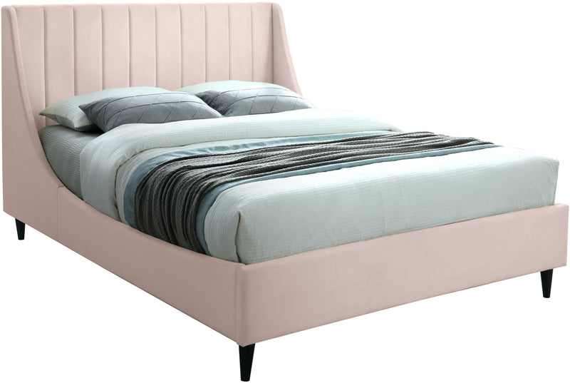 Eva Pink Velvet Queen Bed image