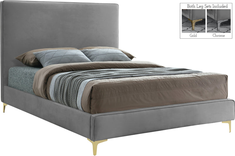 Geri Grey Velvet Full Bed image