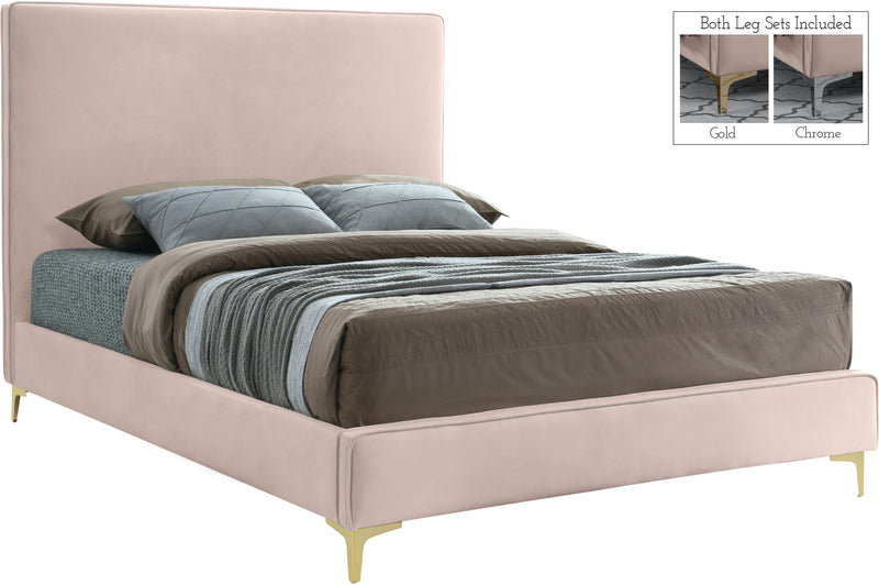 Geri Pink Velvet Queen Bed image