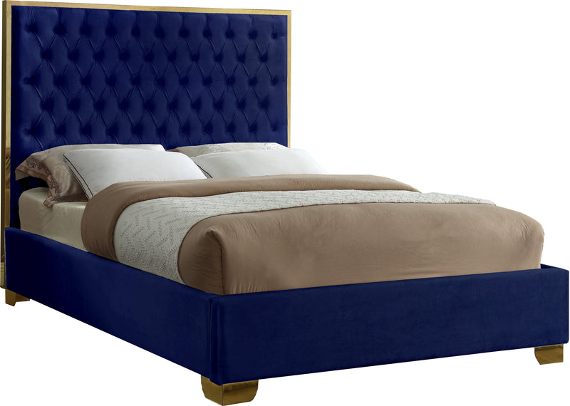 Lana Navy Velvet King Bed image