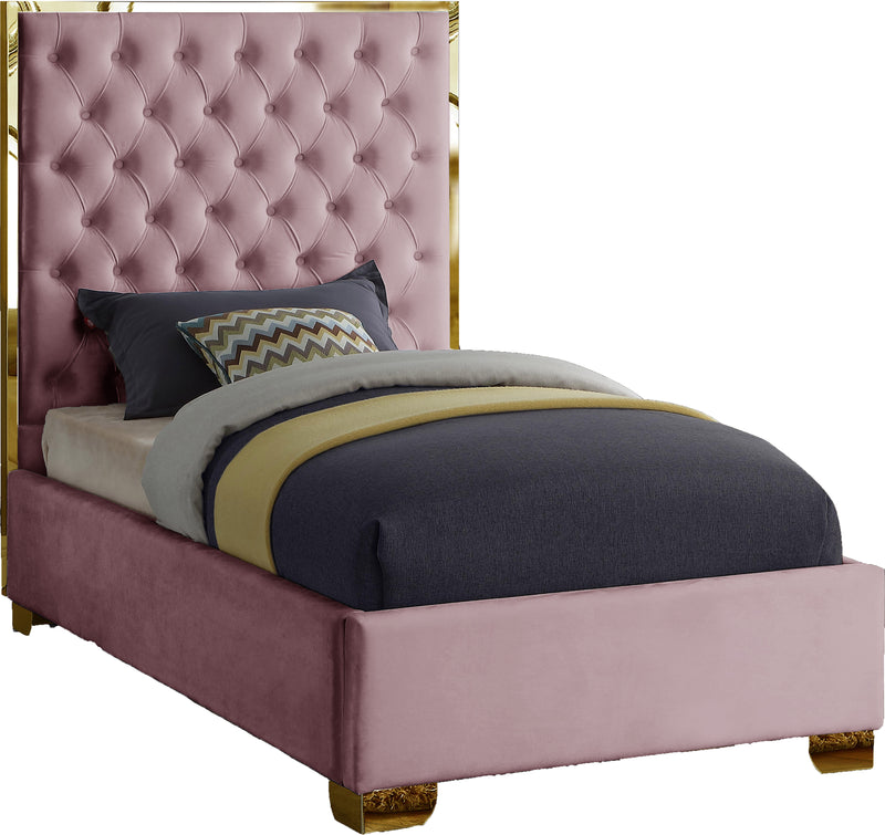 Lana Pink Velvet Twin Bed image
