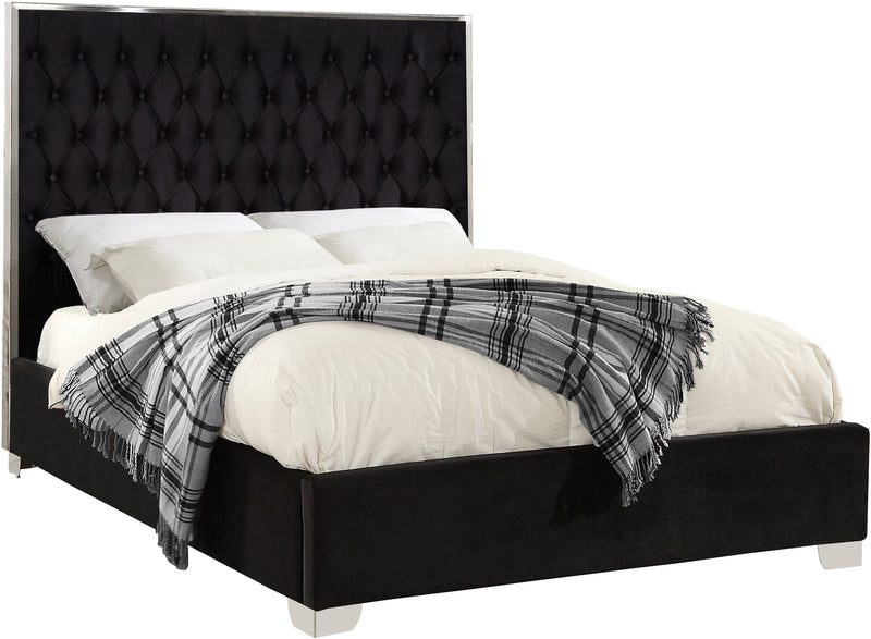 Lexi Black Velvet Full Bed image