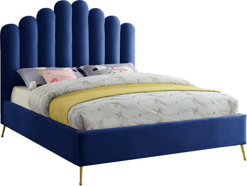 Lily Navy Velvet King Bed image