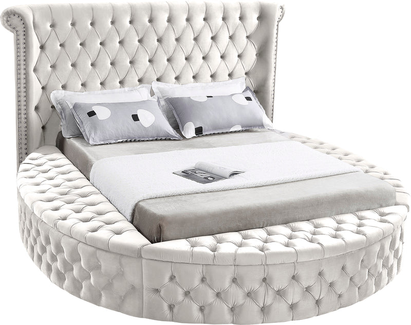 Luxus Cream Velvet Queen Bed (3 Boxes) image