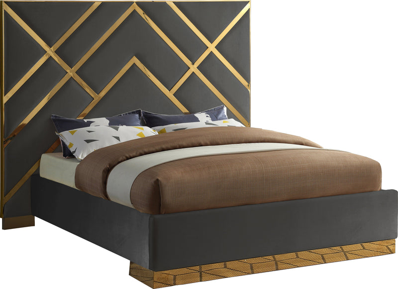 Vector Grey Velvet King Bed image