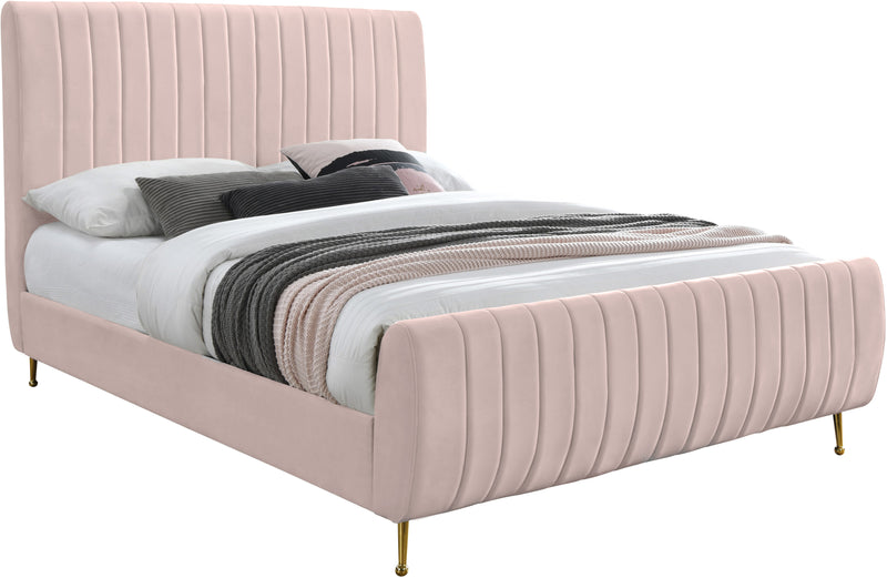 Zara Pink Velvet Full Bed (3 Boxes) image